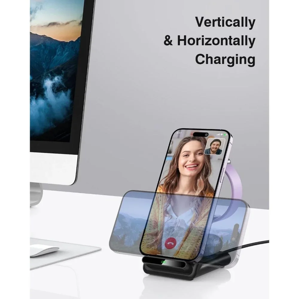 3 in1 Wireless Charging Station Made for Apple Watch iPhone AirPods with Adaptor
